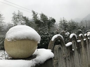 四川彭州通济雪景