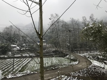 四川彭州通济雪景