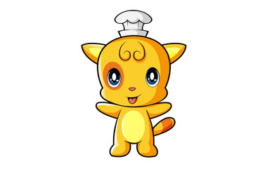 小猫厨师卡通形象设计