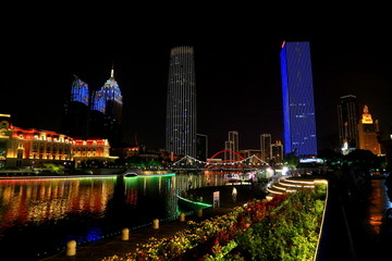 天津海河夜景