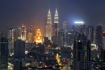 马来西亚吉隆坡城市风光夜景