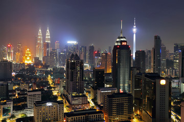 马来西亚吉隆坡城市风光夜景