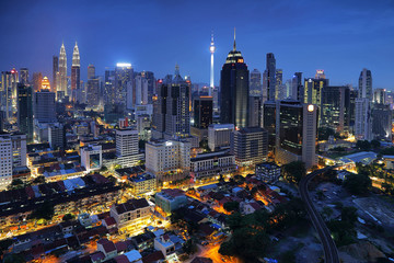 马来西亚吉隆坡城市风光夜景