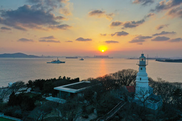 青岛小青岛景区航拍