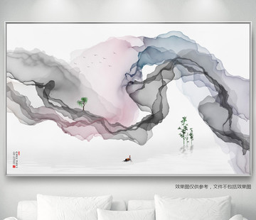 無框意境山水畫