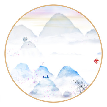 現代抽象水墨山水畫
