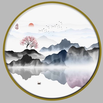 水墨山水意境画