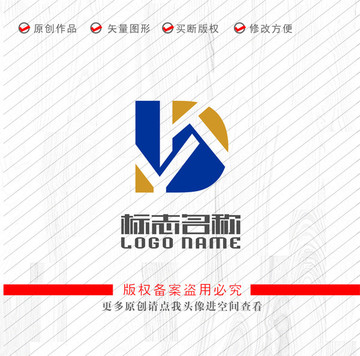 D字母KY标志logo