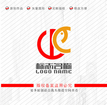 DC字母标志鱼logo