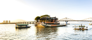 福州金山寺夕阳全景