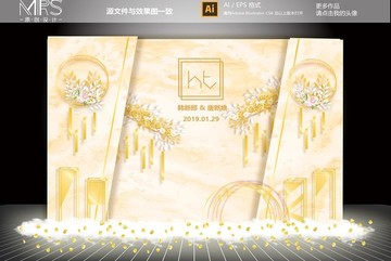 大理石紋香檳色婚禮設(shè)計(jì)效果圖
