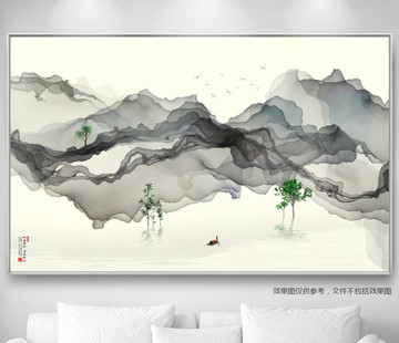 寫(xiě)意簡(jiǎn)約山水裝飾畫(huà)