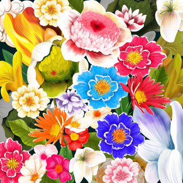 印花圖案花卉插畫