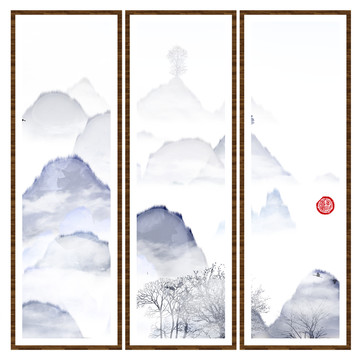 中國水彩水墨裝飾畫