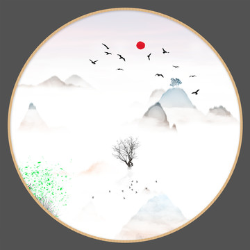 現(xiàn)代水墨水彩抽象油畫(huà)