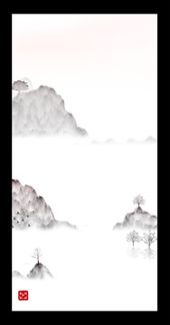 現(xiàn)代水墨水彩抽象油畫