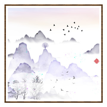現(xiàn)代水墨水彩抽象油畫