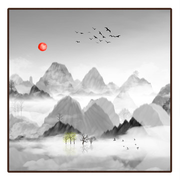 現(xiàn)代水墨水彩抽象油畫