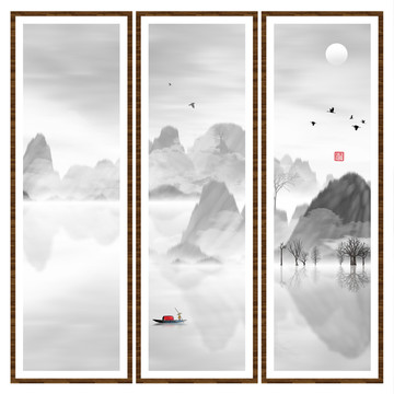 藝術(shù)裝飾抽象山水掛畫