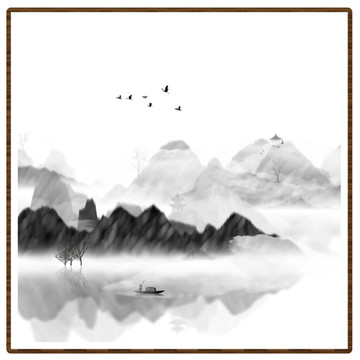 藝術(shù)裝飾抽象山水掛畫