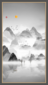 現(xiàn)代水墨水彩抽象油畫