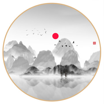 現(xiàn)代抽象水墨山水畫