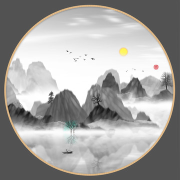 水墨山水無框畫
