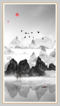 現(xiàn)代水墨水彩抽象油畫