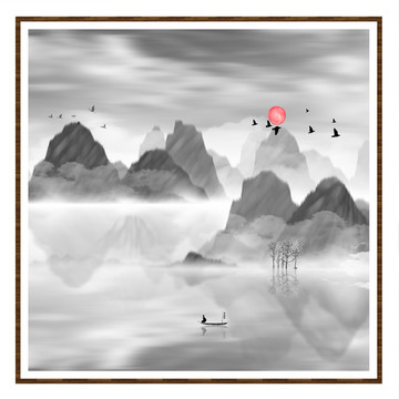 艺术装饰抽象山水挂画