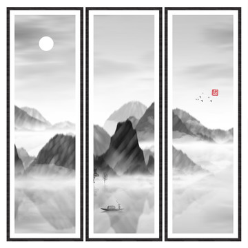 藝術(shù)裝飾抽象山水掛畫