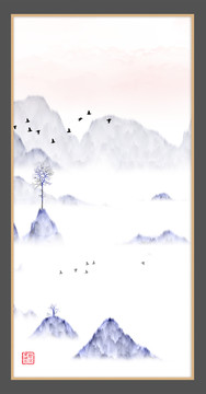 現(xiàn)代水墨水彩抽象油畫