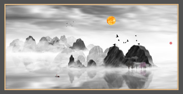 藝術(shù)裝飾抽象山水掛畫