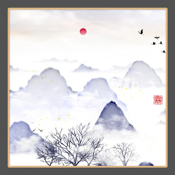 抽象畫彩墨肌理油畫