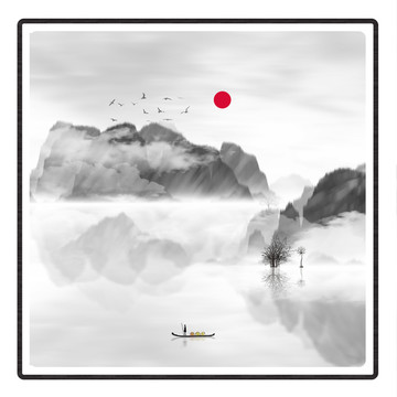 現(xiàn)代水墨水彩抽象油畫