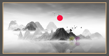 藝術(shù)裝飾抽象山水掛畫