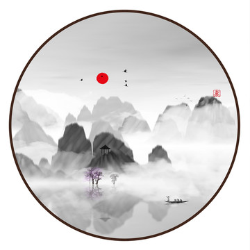 現(xiàn)代抽象水墨山水畫