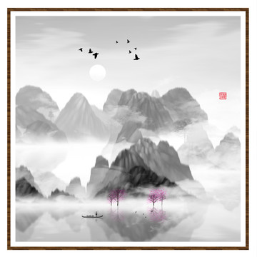 現代水墨水彩抽象油畫