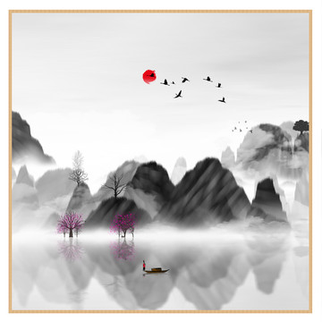 現(xiàn)代抽象水墨山水畫