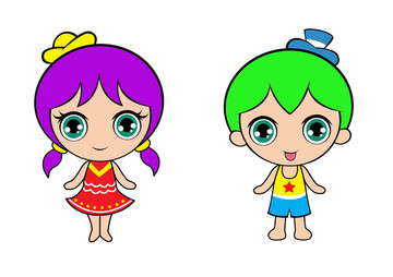 男孩女孩卡通設(shè)計(jì)