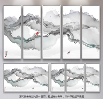 新中式客廳水墨畫