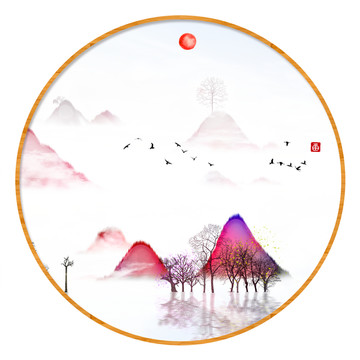 現代水墨水彩抽象油畫