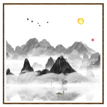 藝術(shù)裝飾抽象山水掛畫(huà)