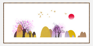 藝術(shù)裝飾抽象山水掛畫