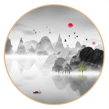 現(xiàn)代水墨水彩抽象油畫