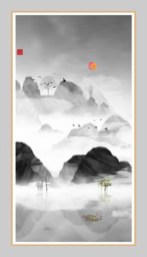 現(xiàn)代抽象水墨山水畫