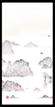 現(xiàn)代水墨水彩抽象油畫(huà)