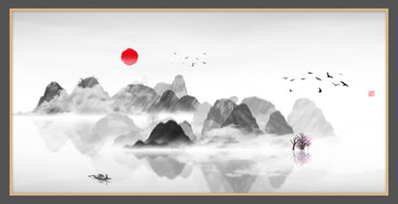 中國(guó)水彩水墨裝飾畫