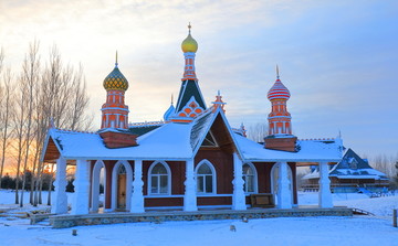 哈尔滨伏尔加庄园冬季雪景