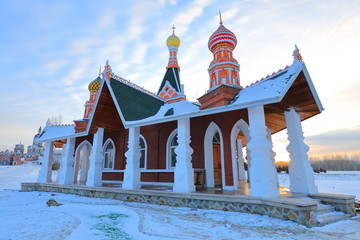 哈尔滨伏尔加庄园冬季雪景