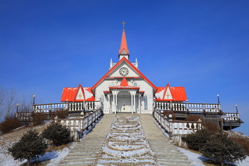 哈尔滨伏尔加庄园冬季雪景